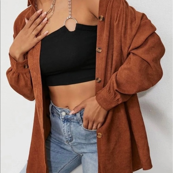 Drop Shoulder Pocket Corduroy Coat - Picture 2 of 7